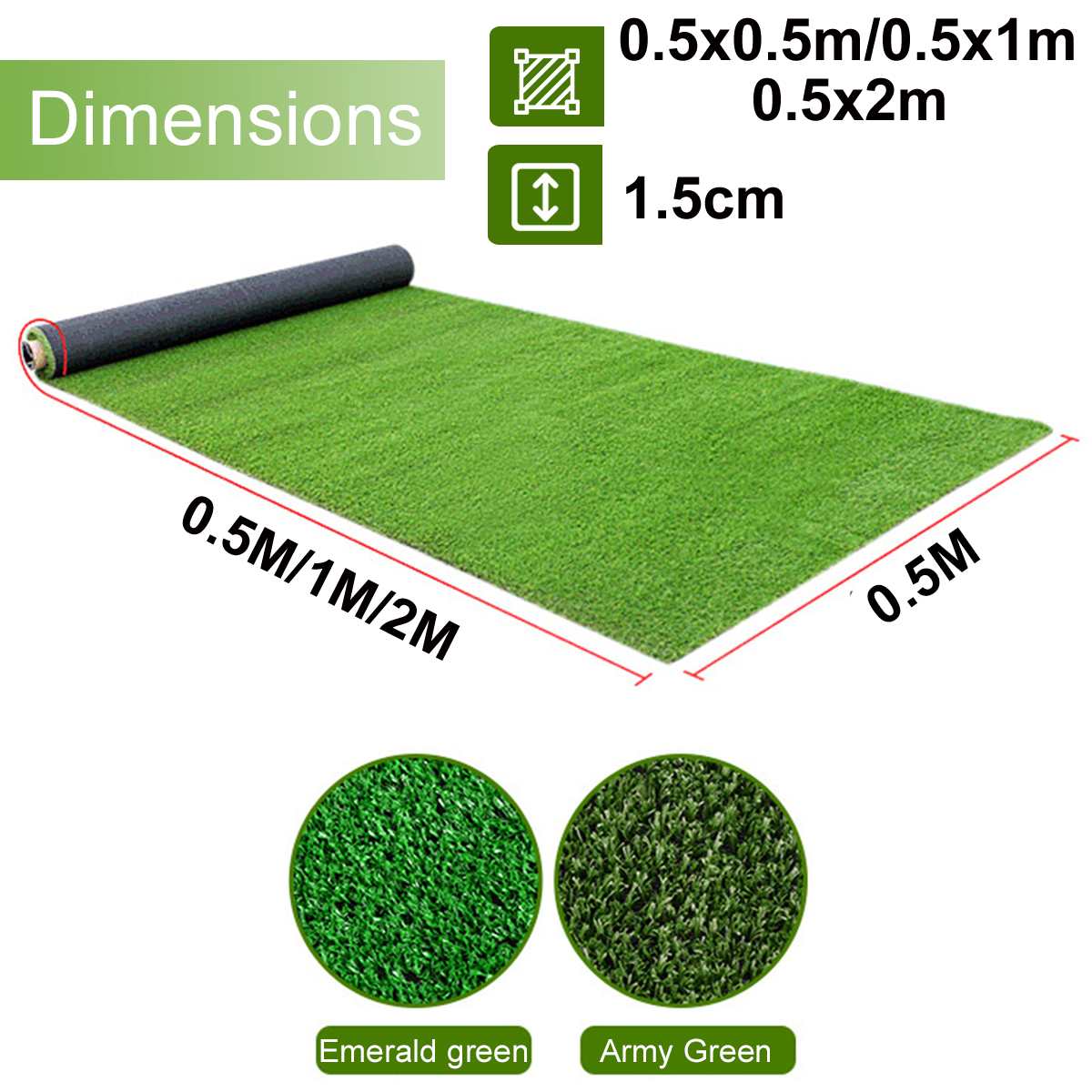 50-200cm Thickness Artificial Lawn Carpet Fake Turf Grass Mat Landscape Pad DIY Craft Outdoor Garden Floor Decor