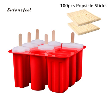 9 Holes Popsicle Mold Round Star Shaped Ice Cream Maker Ice Lolly Molds with 100pcs Popsicle Sticks Candy Bar Tools