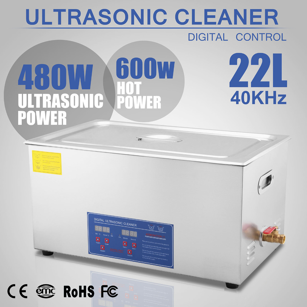 22L Large Commercial Ultrasonic Cleaner Machine Stainless Steel Ultrasonic Cleaner with Heater