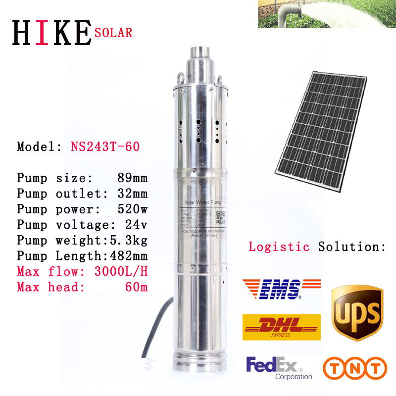 Hike solar equipment Screw motor build-in MPPT solar energy systems water pumping kit solar pump for drip irrigation NS243T-60