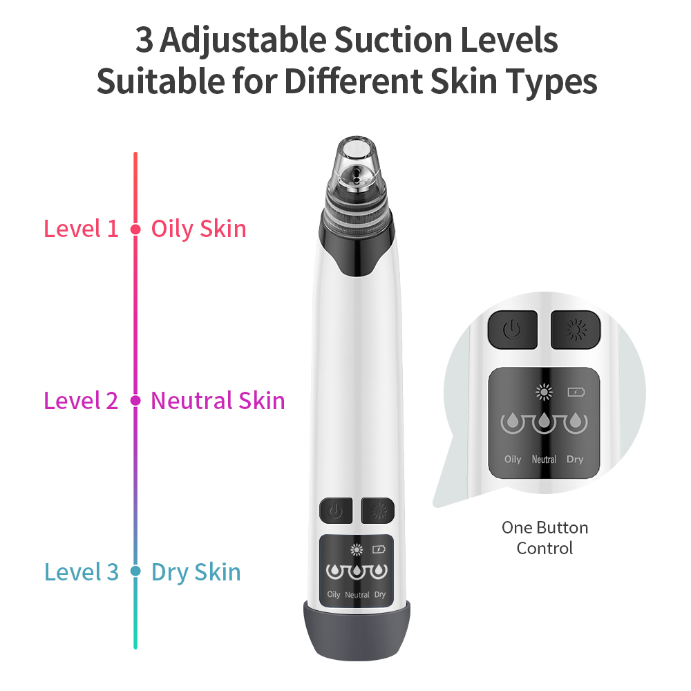 Heating Vacuum Blackhead Remover Pore Cleaner Black Dot Acne Pimple Remover Tool Cleanser Beauty Nose Skin Face Care Suction