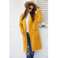 2020 New Fashion Women's Coat Autumn Winter Long-sleeved Plush Wool&Blends Women's Long Coat Winter Yellow/Khaki manteau femme