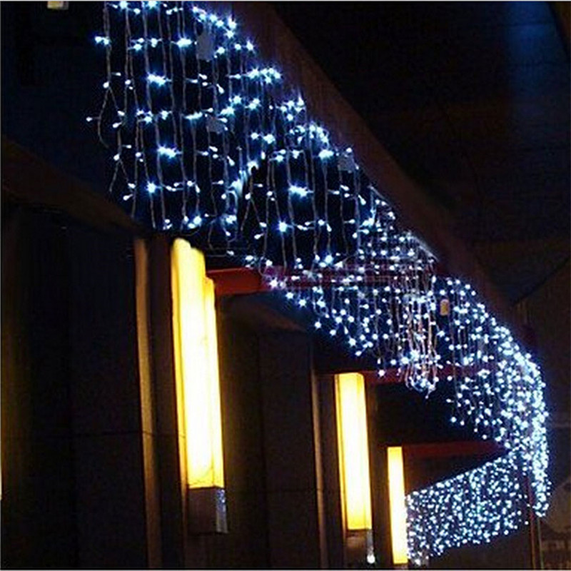 8M - 40M Led Curtain Icicle String Lights Outdoor Festive lights Waterproof 120leds Wedding Garland light for Garden Mall Party