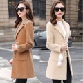 New 2020 Blends Woolens Overcoat Female Coat Autumn Winter Coats And Jackets Women Plus size Coat Women's Wool Coats Long Tops
