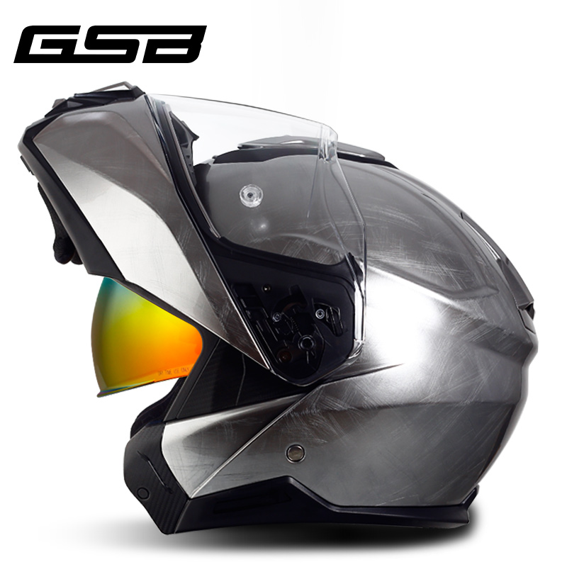 GSB New Flip Up Motorcycle Helmet Motorbike Modular Dual Lens Motocross Moto Helmet Crash Full Face Helmets Casco Moto Casque