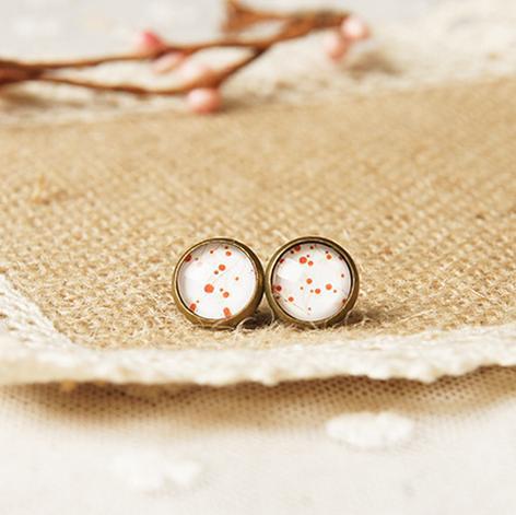 Fashion Fine Jewelry Vintage Time Gem Fresh Cherry Round For Women Boucles Oreilles Stud Earrings