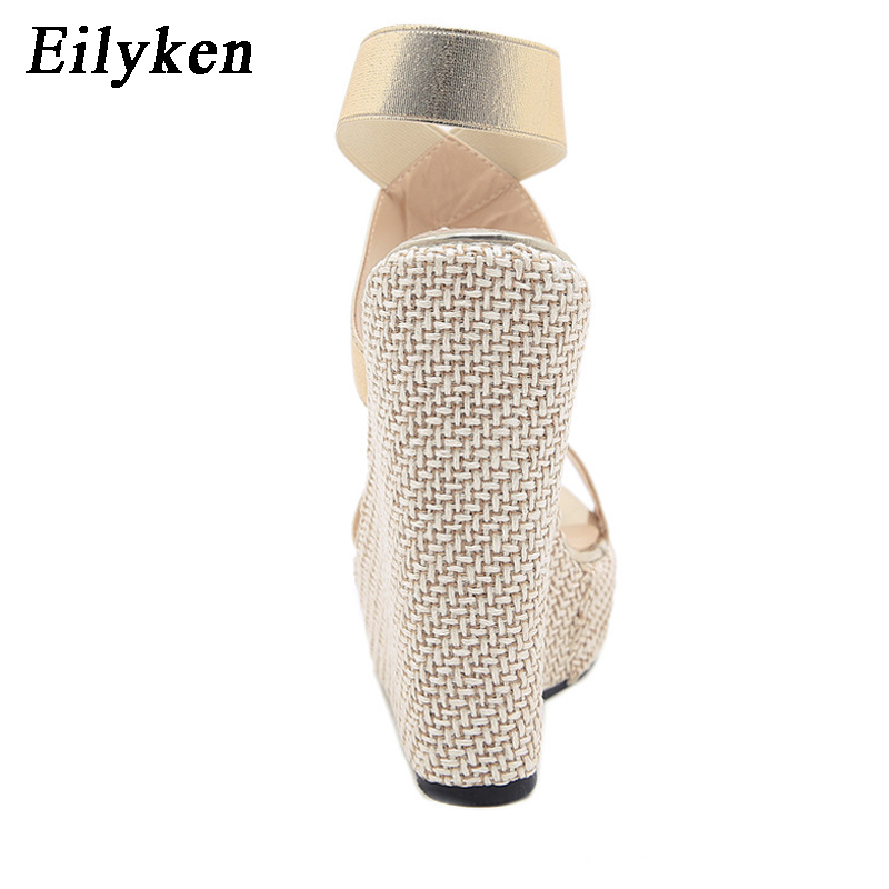 Eilyken Super High Peep Toe Gladiator Wedges Sandals Cover Heel Platform Ladies Sandals Fashion Summer Women Shoes size 35-42