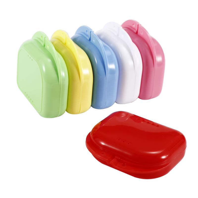 1PC Denture Bath Box False Teeth Plastic Storage Box Cleaning Teeth Case Orthodontic Retainer Artificial Tooth Container