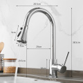 POIQIHY Matte Black Faucet Crane for Kitchen Pull Out Spray 360 Rotation Water Mixer Tap 3 Mode Head Kitchen Sink Mixer Faucet