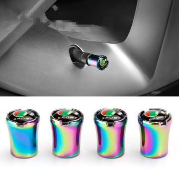 4Pcs/Set Universal Aluminum Car Valve Caps Colorful Wheel Caps Dustproof Rustproof Caps For Tire Motorcycle Car Exterior Parts