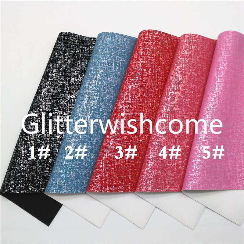 Glitterwishcome 21X29CM A4 Size Vinyl For Bows Metallic Synthetic Leather Fabric Faux Leather Sheets for Bows, GM816A