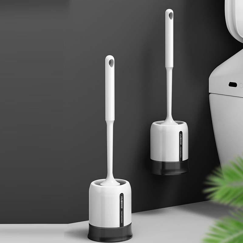 Toilet Brush Soft Bristle Wall-mounted Bathroom Toilet Brush Holder Set Clean Tool Durable ThermoPlastic Rubber