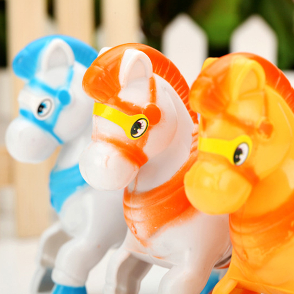 1Pcs Gift for Kids Children Baby Educational Toys Wind Up Animal Running Moving Horse Retro Classic Clockwork Plastic Toy