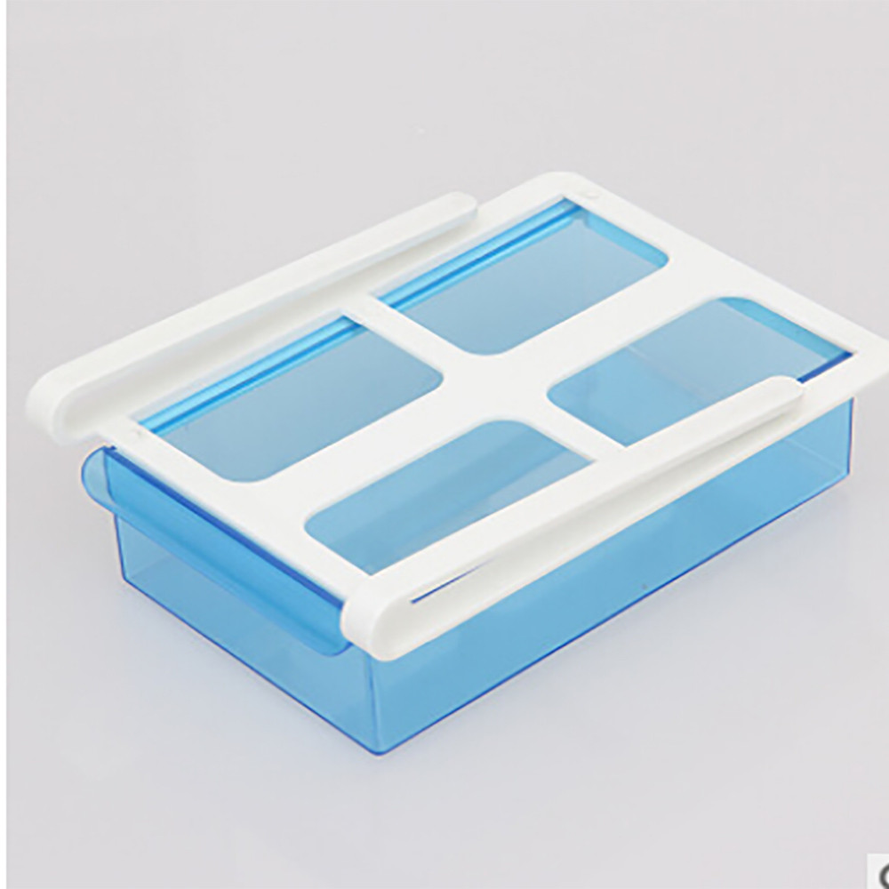 ES#Kitchen Organizer Adjustable Kitchen Refrigerator Storage Rack Fridge Freezer Shelf Holder Pull-out Drawer Organiser