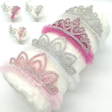 2020 Cartoon Cute Girl Hairpins Headband Mesh-Cloth Rhinestone Children Elastic Hairpins For Girls Hand-Woven Hair Accessorie