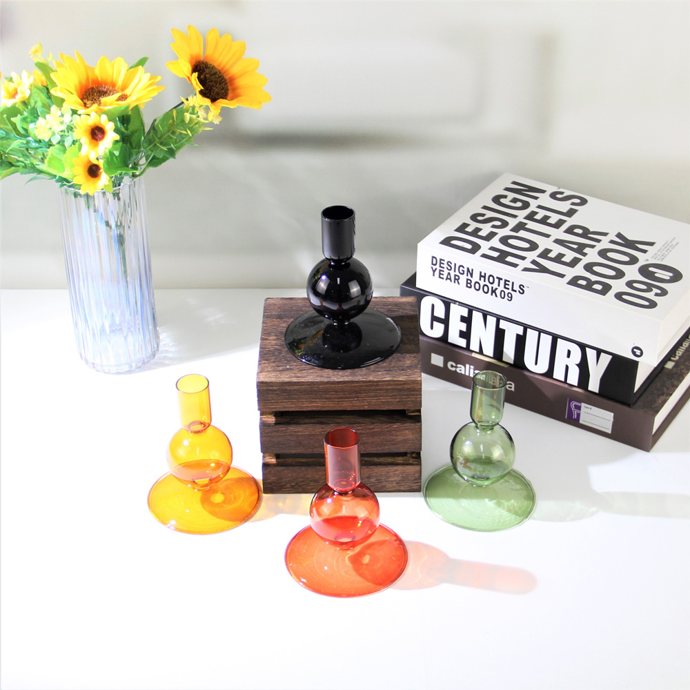 Mini Glass Candlestick Holder