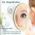 Makeup Beauty Ring Light Mirror With LED Light 10X Magnifying Glass 360 Degree Rotating Smart Switch Makeup Light Small Mirror