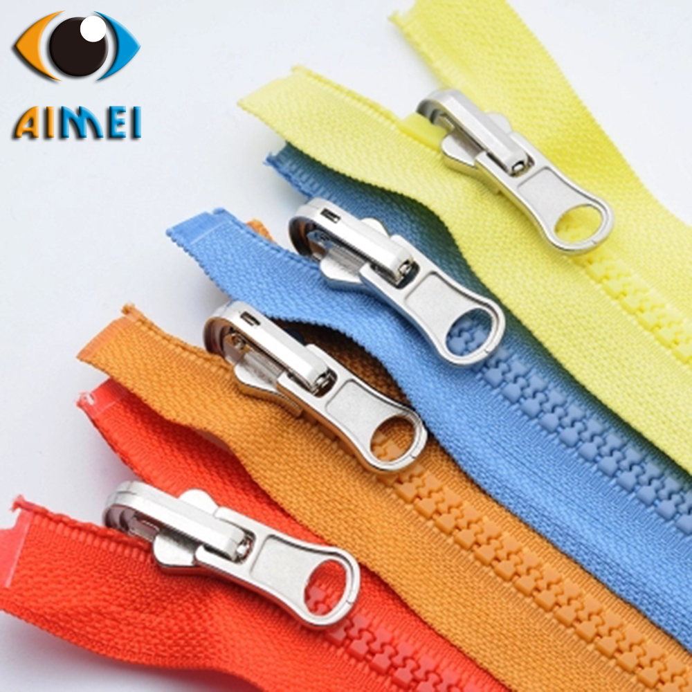 70Cm 27.56Inch 5# Open End Resin Zippers With Double-Sided Zipper Head For Clothing Zips Double-Side Slider For Sleeping Bag