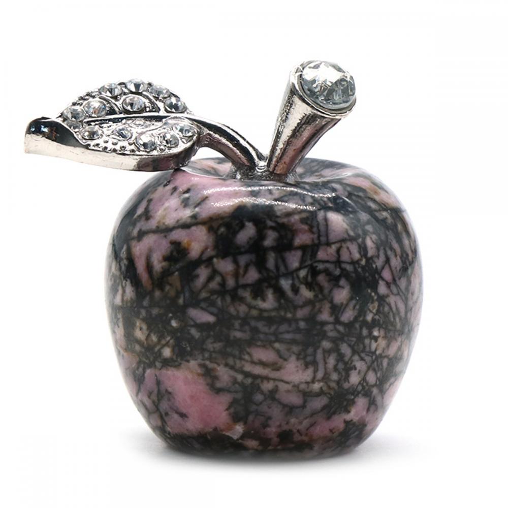 Rhodochrosite 1.0Inch Carved Polished Gemstone Apple Crafts Home Decoration Gifts Mom Girlfriend