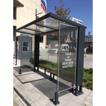 Heavy-Duty Galvanized Steel Bus Stop Shelter for Municipal Use