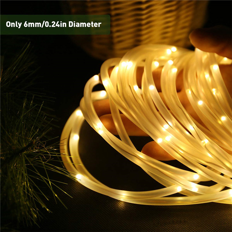 Outdoor Rope Lights10-40M Waterproof Tube String Lights 8 Modes 4.5V Plug for Garden Yard Path Fence Stairs Party navidad Decors