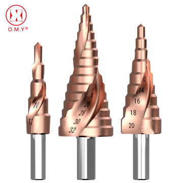 M35 Cobalt Step Drill 4-12/4-20/4-32mm High Speed Steel Drill Bits Spiral Groove Triangle Shank For Stainless Steel