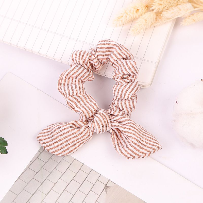 Women Striped Hair Ring Rope Bow knot Scrunchies Ponytail Holder Tie Girl Hairbands Elastic Hair Bands Hair Accessories