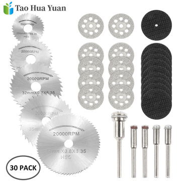 30pcs HSS Cutting Discs Grinding Disc Circular Saw Blade Woodworking Metal Dremel Mini Drill Bit Rotary Power Tool Accessories A