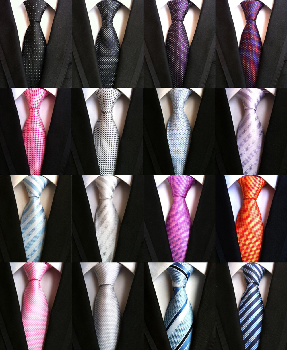 YISHLINE 8CM Fashion Classic Men's Stripe Tie Purple Blue Black Pink Lavender Jacquard Woven 100% Silk Necktie Polka Dots Ties