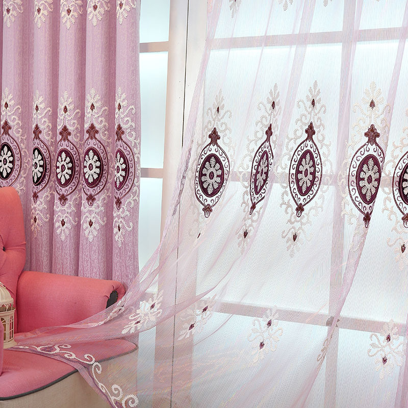 European thick Jacquard luxury curtains valance for bedroom living room embroidered sheer tulle curtain windows pelmet