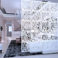 12pcs 29x29cm Hanging Screens Living Room Divider Panels Partition Wall Art Diy Home Decoration White Wood-plastic Wall sticker