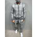 Track and Field's New Fashion Casual Men's fitness Sets colorful Checked Hooded Sweatshirt Sweatpants Tracksuit New trend Sets