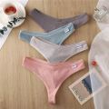 3PCS/Set Women's Panties G-string Thong Cotton Underwear Sexy Panties Female Underpants 6 Solid Color Pantys Intimates Lingerie