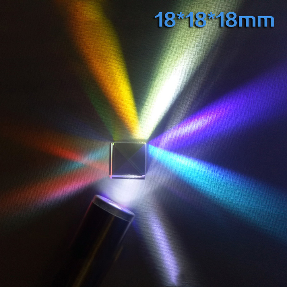 18*18*18mm Hexahedral Bright 18MM Light Cube Gift Optical Splitter Prism for Children's Popular Science Experiments