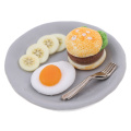 1:12 Miniature Food Hamburger Fresh Fruit Platter Grape Pear Orange Peach White Dish Dollhouse Kitchen Accessories