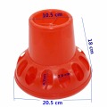 2 PCS Chicken Quail Automatic Feeder 2kg Red Plastic Feed Bucket Farm rearing Tools