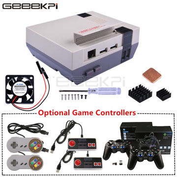 GeeekPi NESPi Case+ Plus Retroflag Kit with Fan+Optional SNES/Turbo/2.4G Wireless Game Controllers for Raspberry Pi 3 B+ /3/2B
