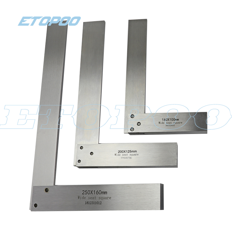 63x40mm 160x100mm Machinist Square 90 Degree Right Angle Engineer Set Precision Ground Steel Hardened Angle Ruler square Ruler