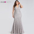 Lace Mermaid Prom Dresses Long 2020 Ever Pretty EP08838 Christmas Holiday Party Sexy V-Neck Elegant Prom Gala Dresses Gowns