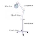 5X Magnifying Lighted Magnifier Light Floor Stand Beauty Makeup Tattoo Nail Salon Floor LED Lamp Skin Care Tool