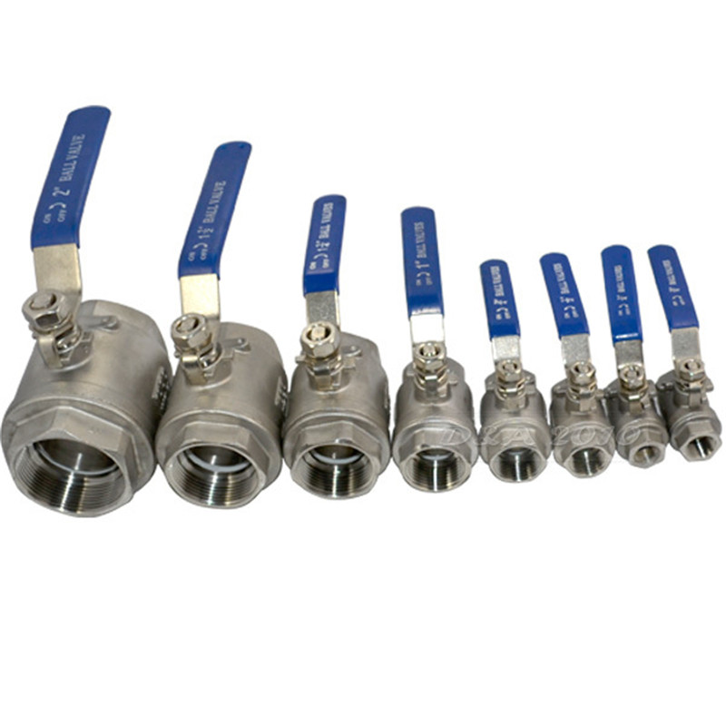 MEGAIRON Female Straight Two-pieces Full Ports Valves 316 Stainless Steel Ball Valve