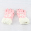 2019 winter women gloves snowflake knitted mittens touch gloves for phone ladies warm fleece wool gloves