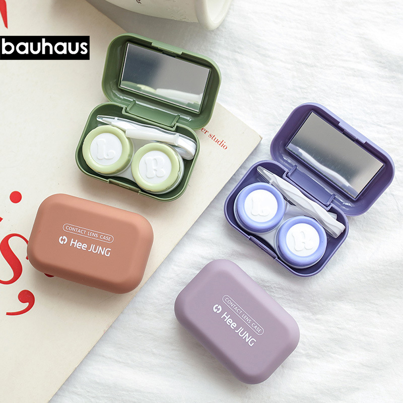 Frosted Mini Rubber Paint Square Contact Lens Case