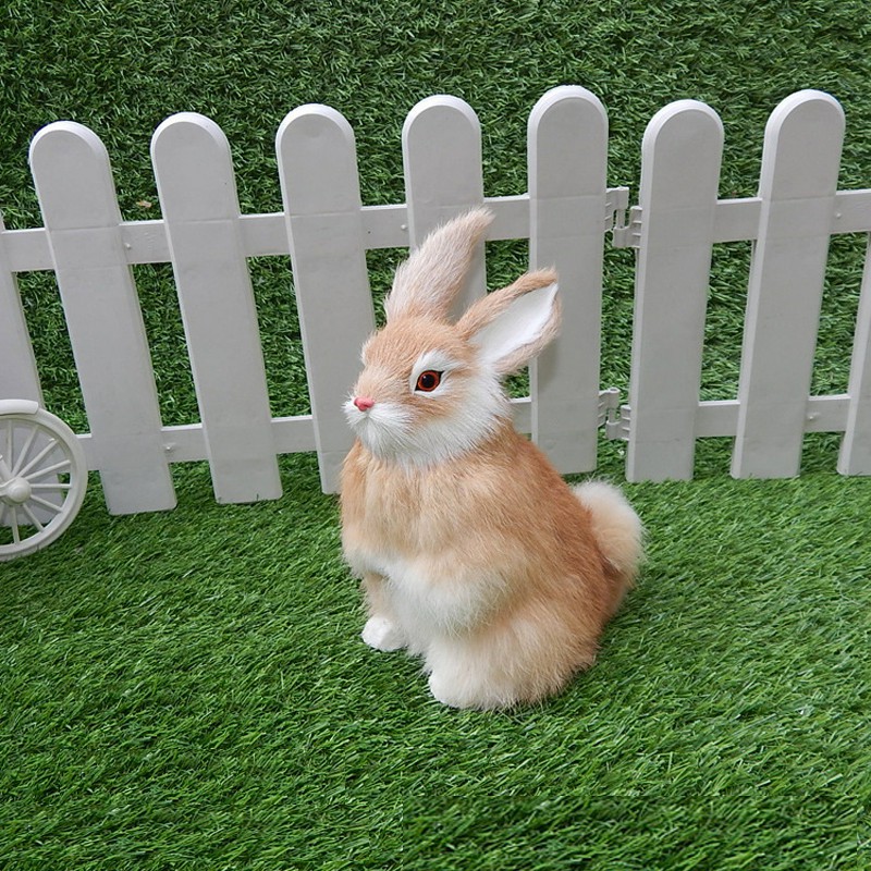 15 Cm Mini Plush Toy Realistic Cute White Plush Rabbit Fur Realistic Animal Easter Rabbit Simulation Rabbit Toy Model Gift