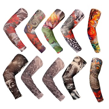 1 pc Arm Sleeve Sun Protection Breathable Tattoo Cuff Quick-dry Running Cycling Arm Warmers Bicycle Golf Sports Oversleeves