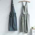 1xCotton Linen Sleeveless Women Bib Apron Pinafore Dress Home Cooking Florist