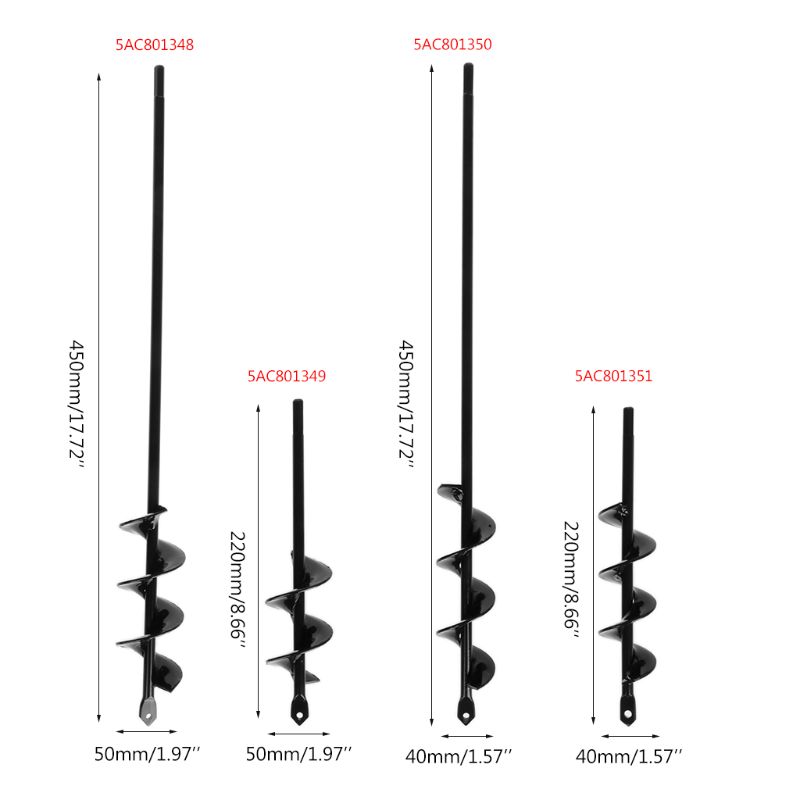 4 Size Garden Auger Flower Planter Spiral Drill Bit Hex Shaft Hole Digger Yard Gardening Planting Bedding Bulbs Seedlings