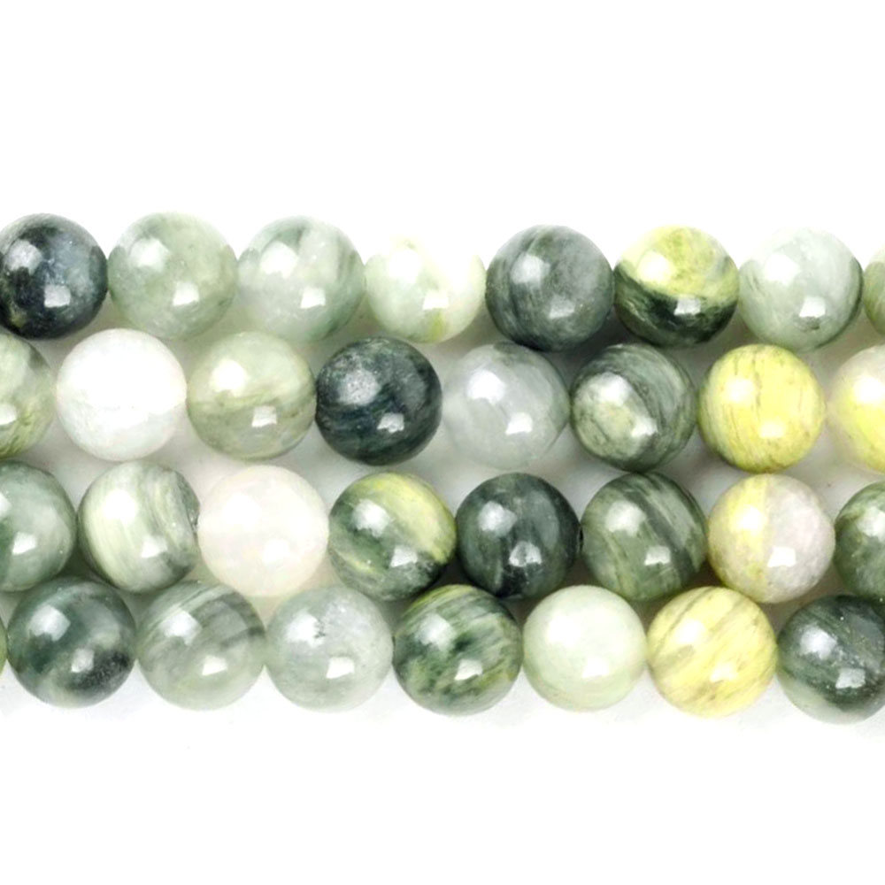 15" Strand Natural Stone Beads Green Grass Stone Round Loose Beads For Jewelry Making Charm Bracelet Neck 4/6/8/10/12mm