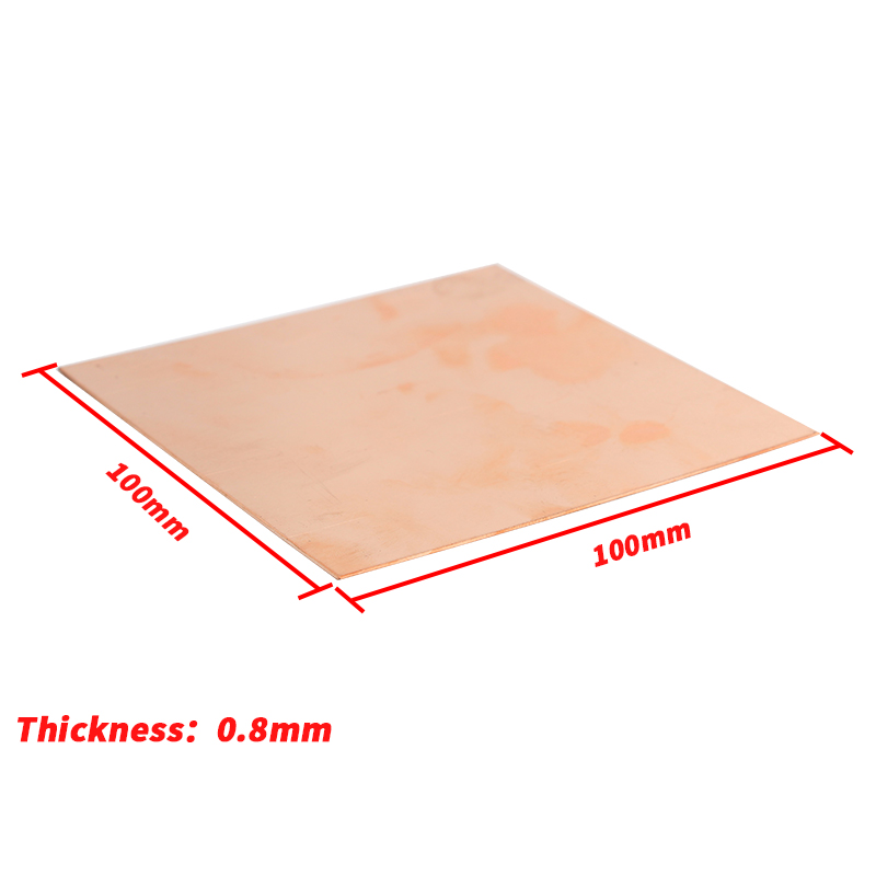 1Pcs 100x100x0.8mm 99.9% Purity Copper Metal Sheet Plate Nice Mechanical Behavior and Thermal Stability