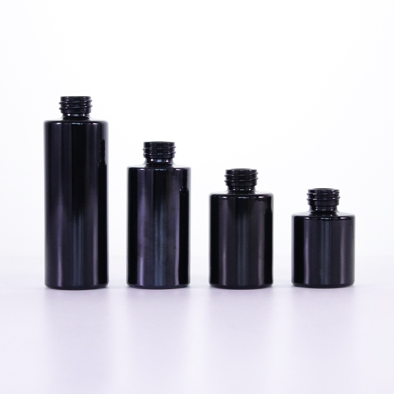 Black Cylinder Glass Dropper Bottle For Essential Oil4 Jpg